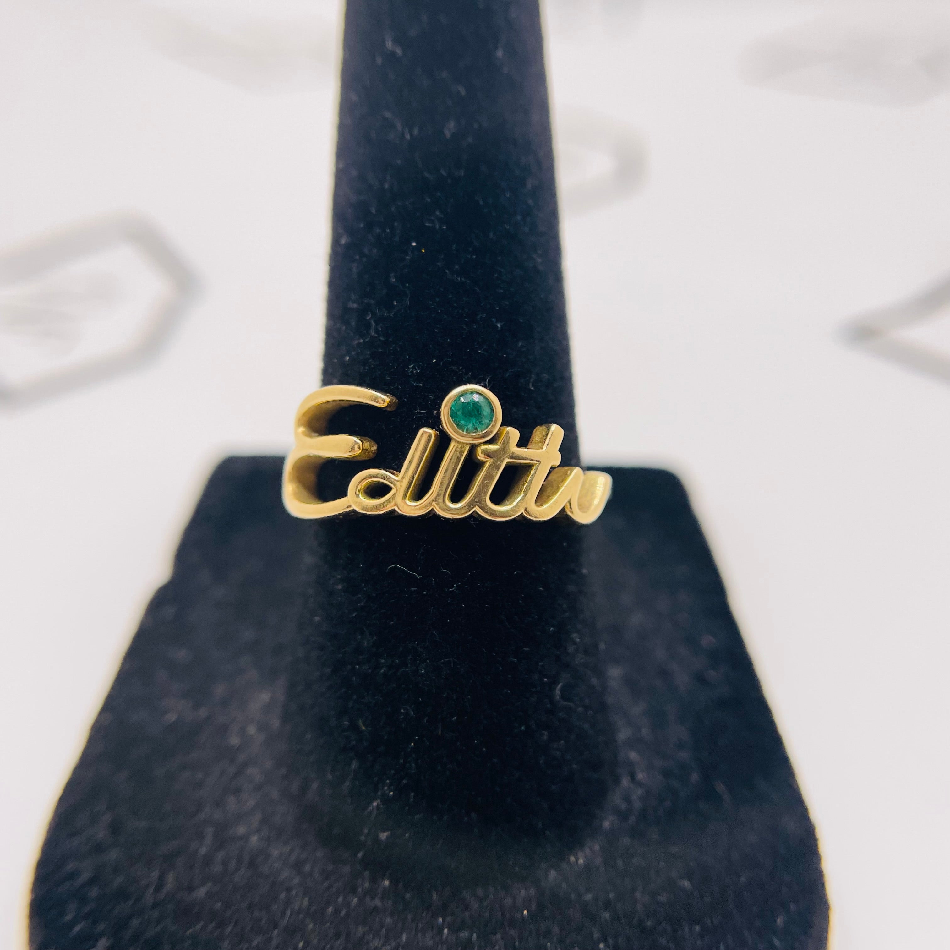 "In Her Handwriting" Custom Name Ring